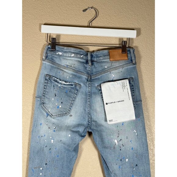 ❌SOLD❌Purple Brand Men's Slim Fit jeans Paint Splatter Distressed Style P001 - Picture 8 of 14
